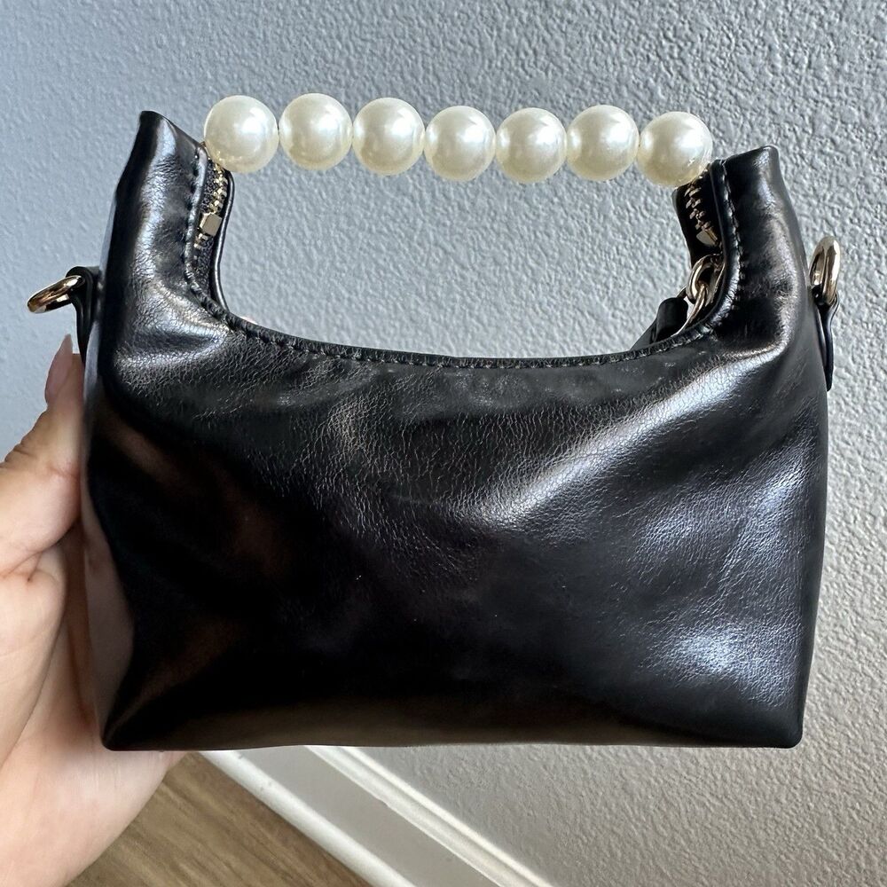 Juicy Couture Black Faux Leather Pearl Handle Mini Bag - Picture 3 of 8